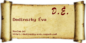 Dedinszky Éva névjegykártya