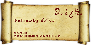 Dedinszky Éva névjegykártya