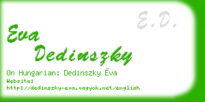 eva dedinszky business card
